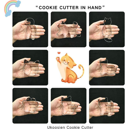 8-teiliges Katzen-Ausstechformen-Set aus Edelstahl