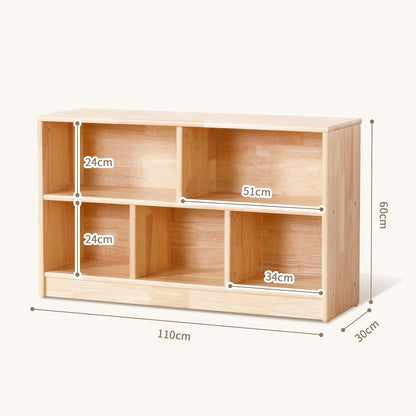 Kinderregal Holz 5 Fächer – Spielzeug & Bücher Organizer
