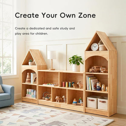 Kinderregal Holz 5 Fächer – Spielzeug & Bücher Organizer