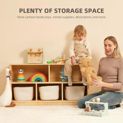 Kinderregal Holz 5 Fächer – Spielzeug & Bücher Organizer