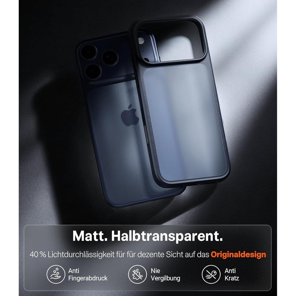 iPhone 17 Pro Hülle: Stoßfest, Kameraknopf-Schutz, Schwarz