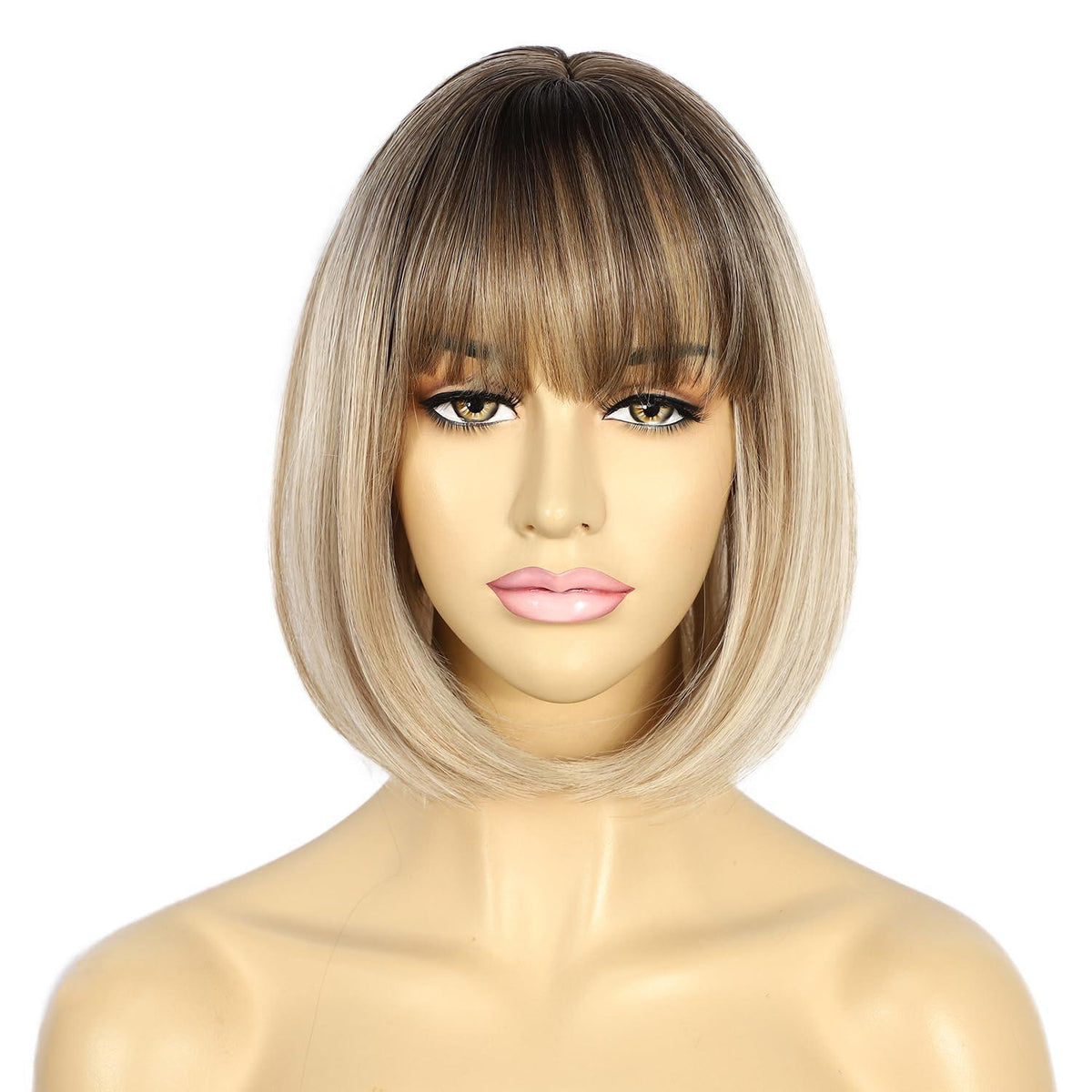 Blond Bob Perücke mit Pony – Kurzes, natürliches Haar