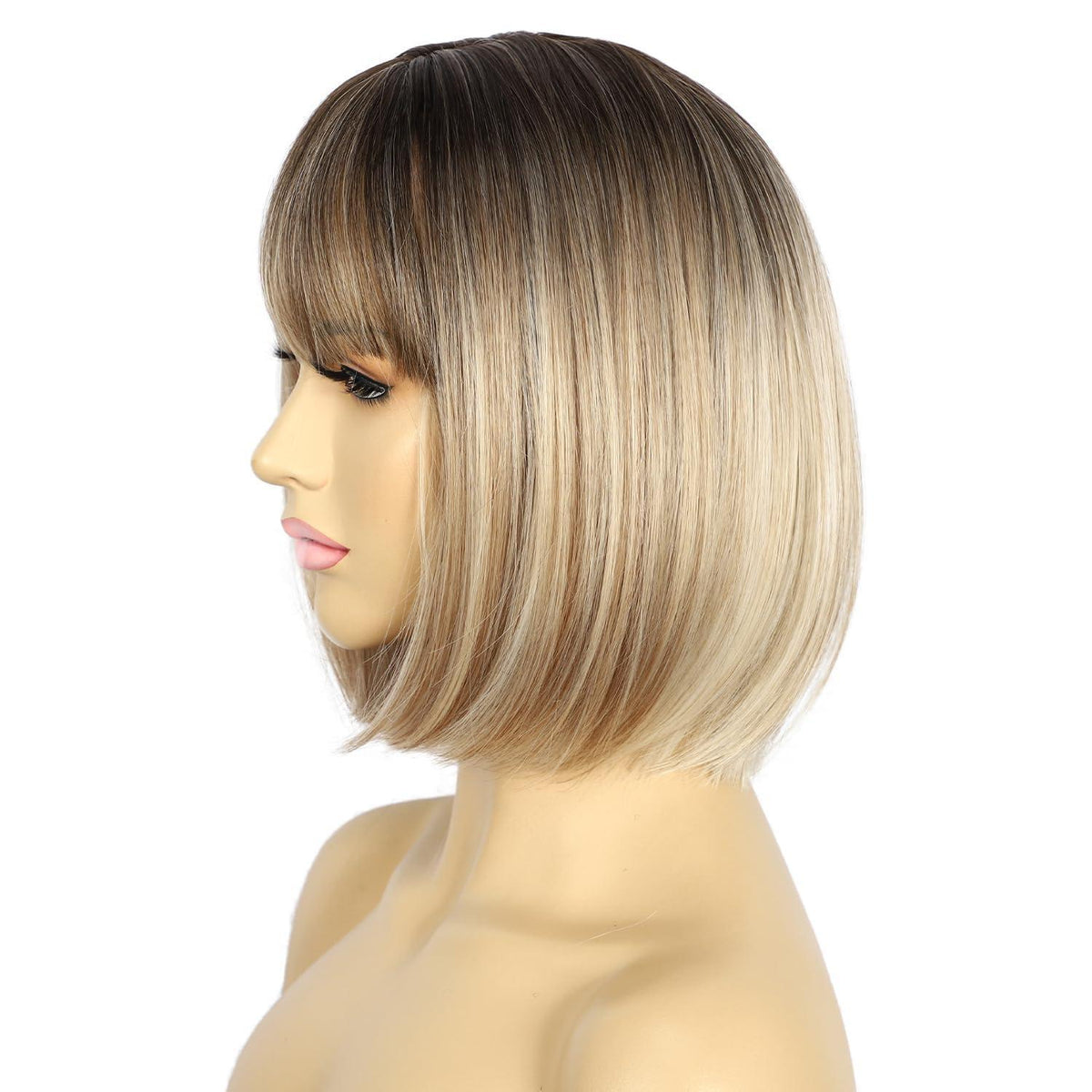 Blond Bob Perücke mit Pony – Kurzes, natürliches Haar