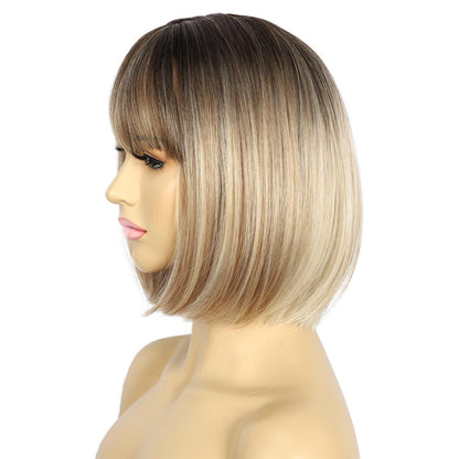 Blond Bob Perücke mit Pony – Kurzes, natürliches Haar