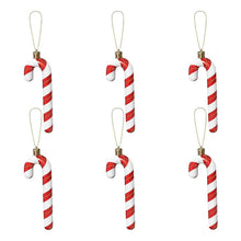 Christbaumschmuck Zuckerstangen 6er-Pack Burgunderrot