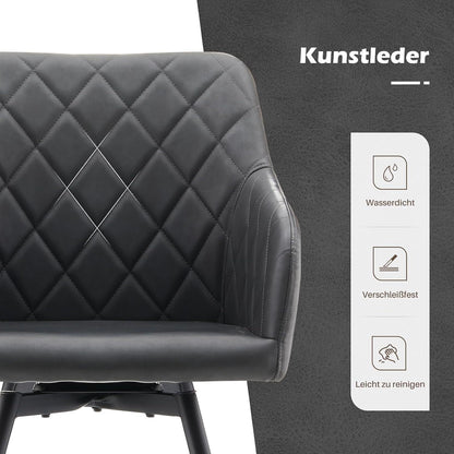 Drehbare Esszimmerstühle Set 4 – Bequeme Stühle in Lederoptik