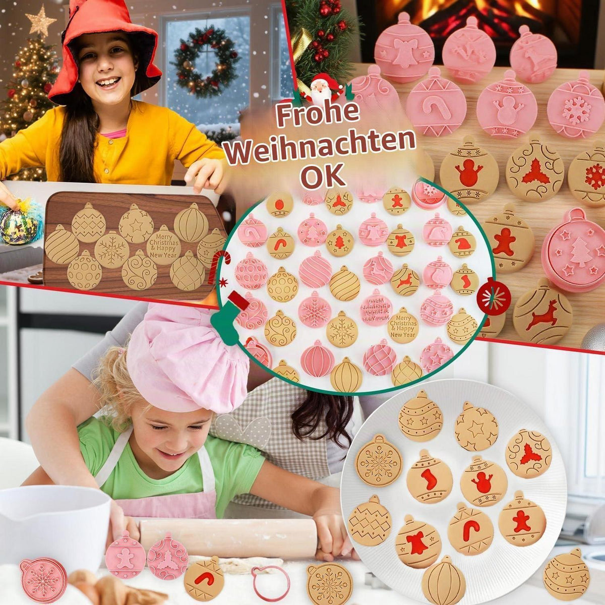 Weihnachtsausstecher Set 20 Stück Kunststoff Plätzchenformen Kinder