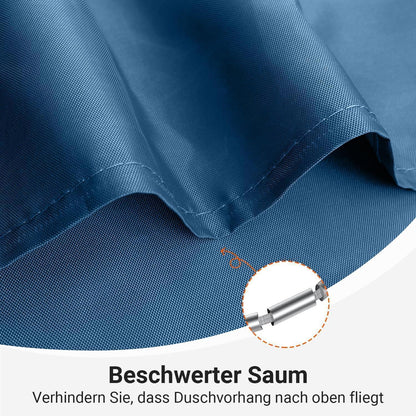 Duschvorhang dunkelblau 180x180 cm | Antischimmel & Wasserabweisend