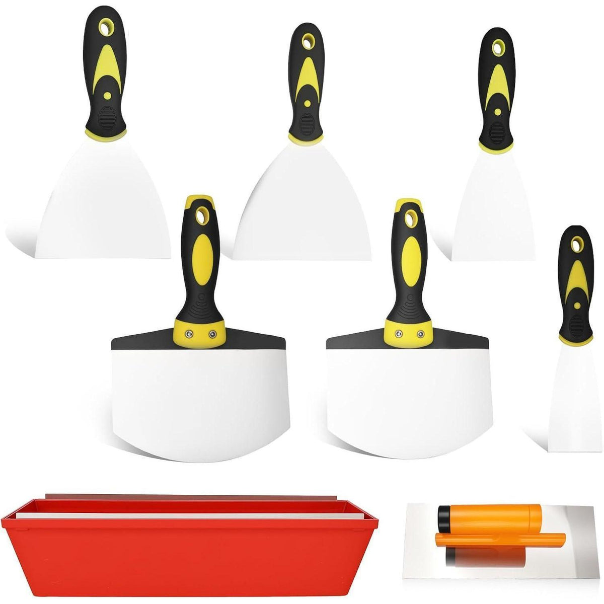 8-teiliges Edelstahl Spachtel Set für Renovierung & Bau