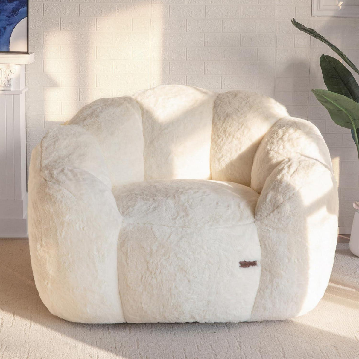 Flauschiger Sitzsack Erwachsene – Blumen Design, Memory Foam