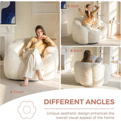 Flauschiger Sitzsack Erwachsene – Blumen Design, Memory Foam