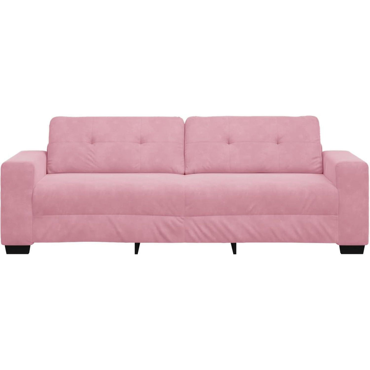 Rosa 3-Sitzer Samtsofa mit Kissen – 180 cm Modernes Design