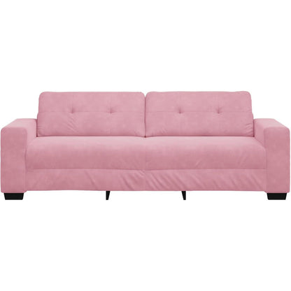 Rosa 3-Sitzer Samtsofa mit Kissen – 180 cm Modernes Design