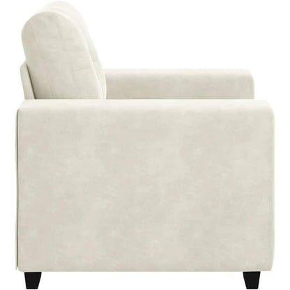 Getufteter Samt Sessel Creme - Kleiner Wohnzimmer Couch 60cm