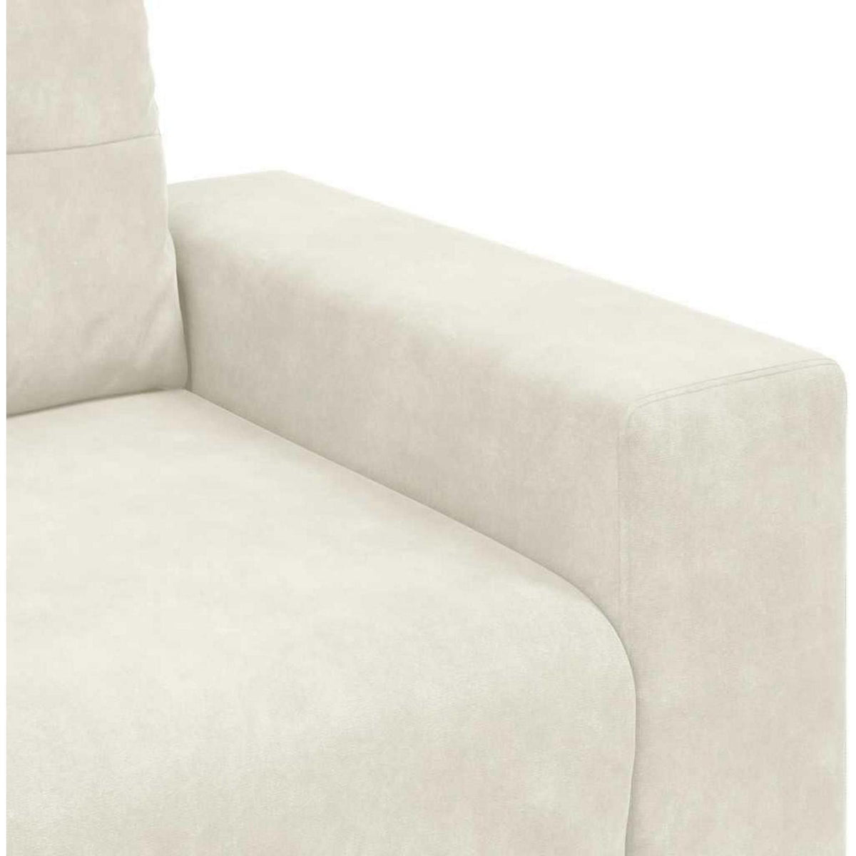 Getufteter Samt Sessel Creme - Kleiner Wohnzimmer Couch 60cm