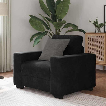 Samt Sessel Schwarz 60cm - Modernes Polstersofa für Wohnzimmer