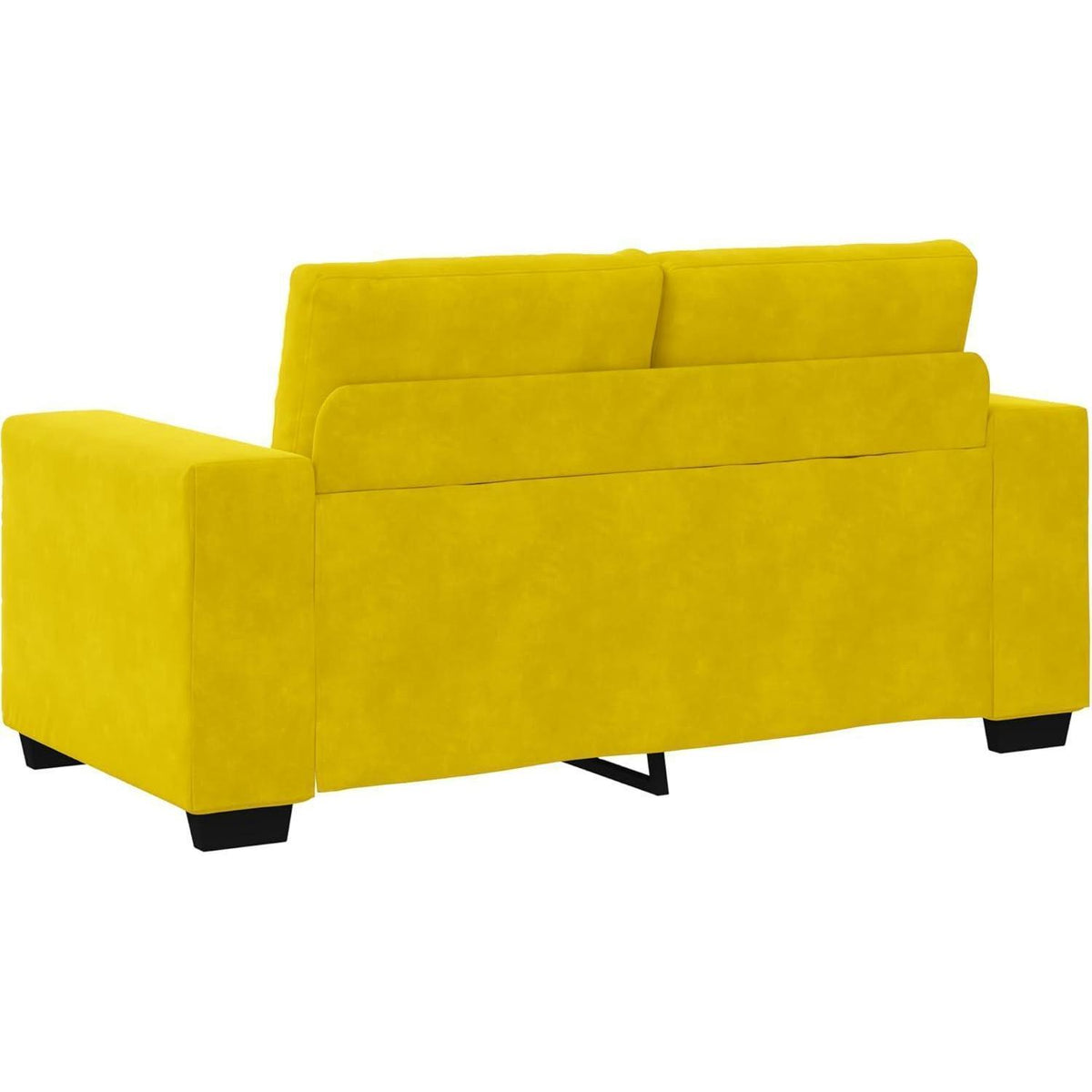 Gelbes Zweisitzer-Sofa Samt 120cm – Modernes Design