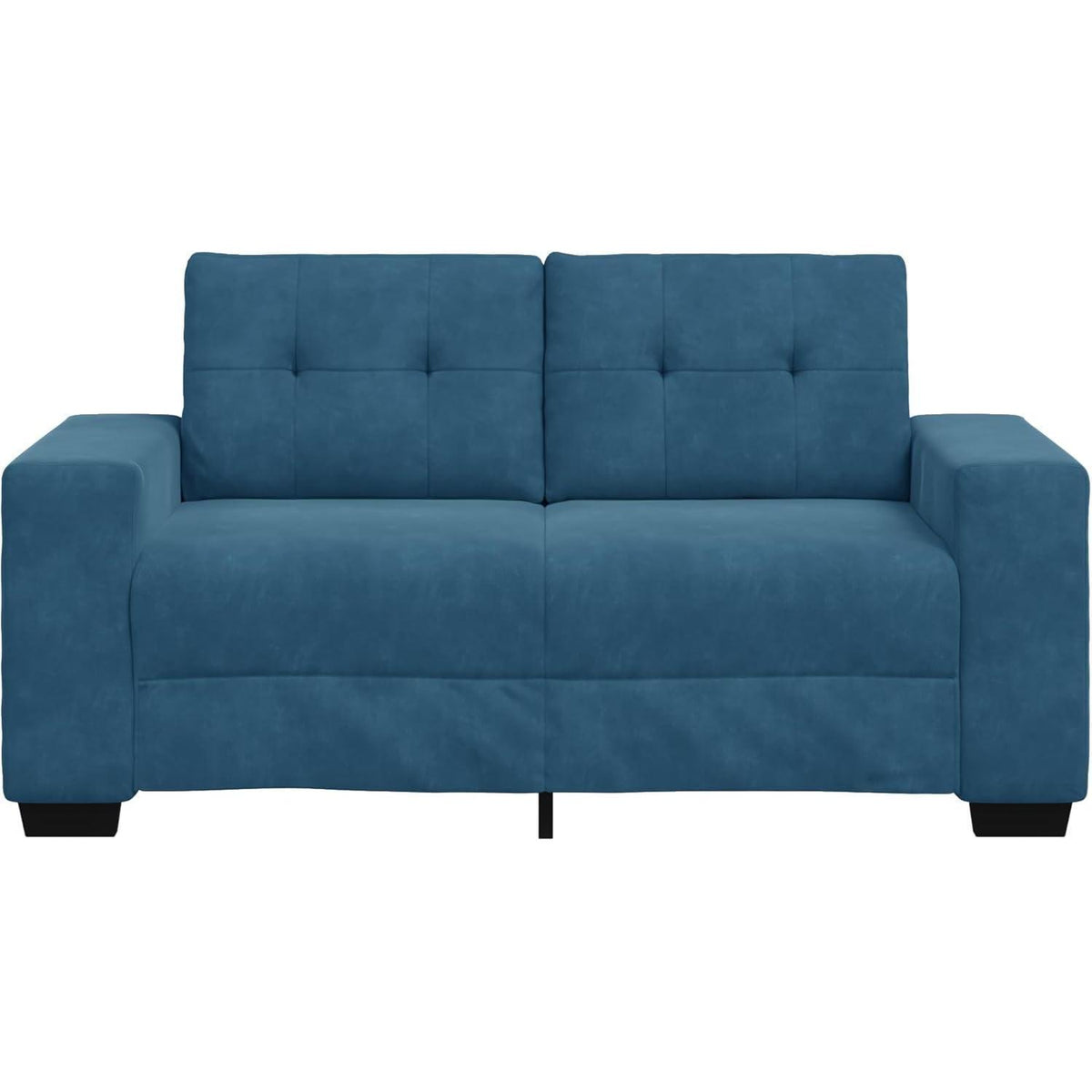 Modernes Zweisitzer Sofa Blau – Bequemes Leinen & Samt