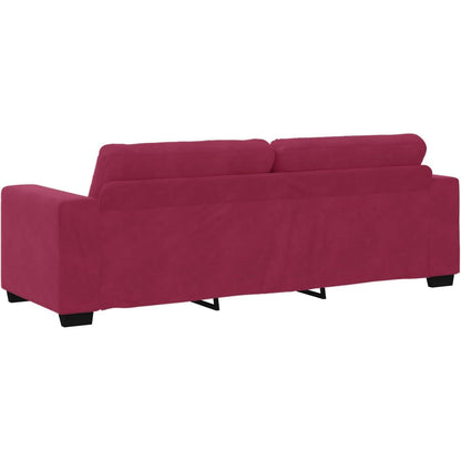 Weinrot 3-Sitzer Samtsofa – 180 cm Polstersofa
