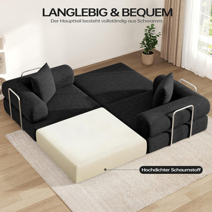 Klappbares Schlafsofa 199cm – Bequemer Futon für Wohnzimmer