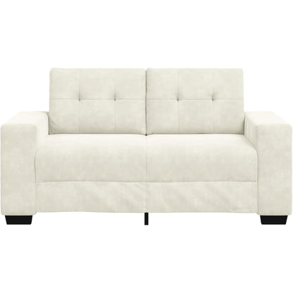 Creme 2-Sitzer Samtsofa Modern 120 cm – Bequemes Wohnzimmer Sofa