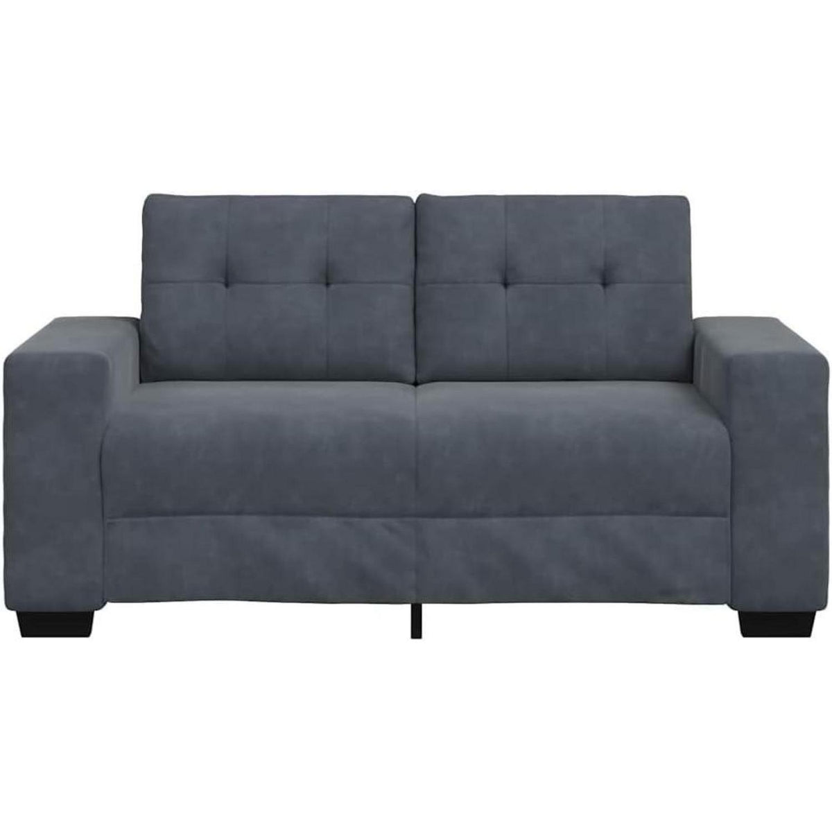2-Sitzer Samt Sofa Modern Dunkelgrau 120cm – Bequemes Mini Sofa