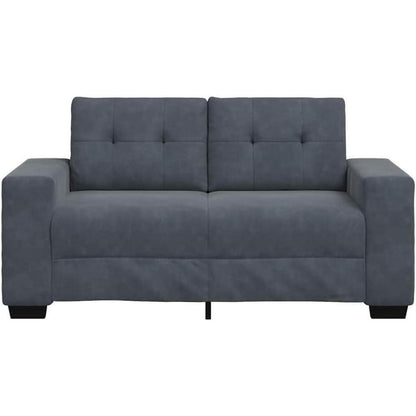 2-Sitzer Samt Sofa Modern Dunkelgrau 120cm – Bequemes Mini Sofa