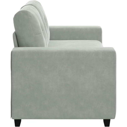 Zweisitzer Sofa Hellgrau Samt 140cm – Bequemes Wohnzimmer Sofa