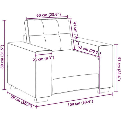 Mini Sofa Braun – Gepolsterter Sessel mit Lendenkissen (60cm)