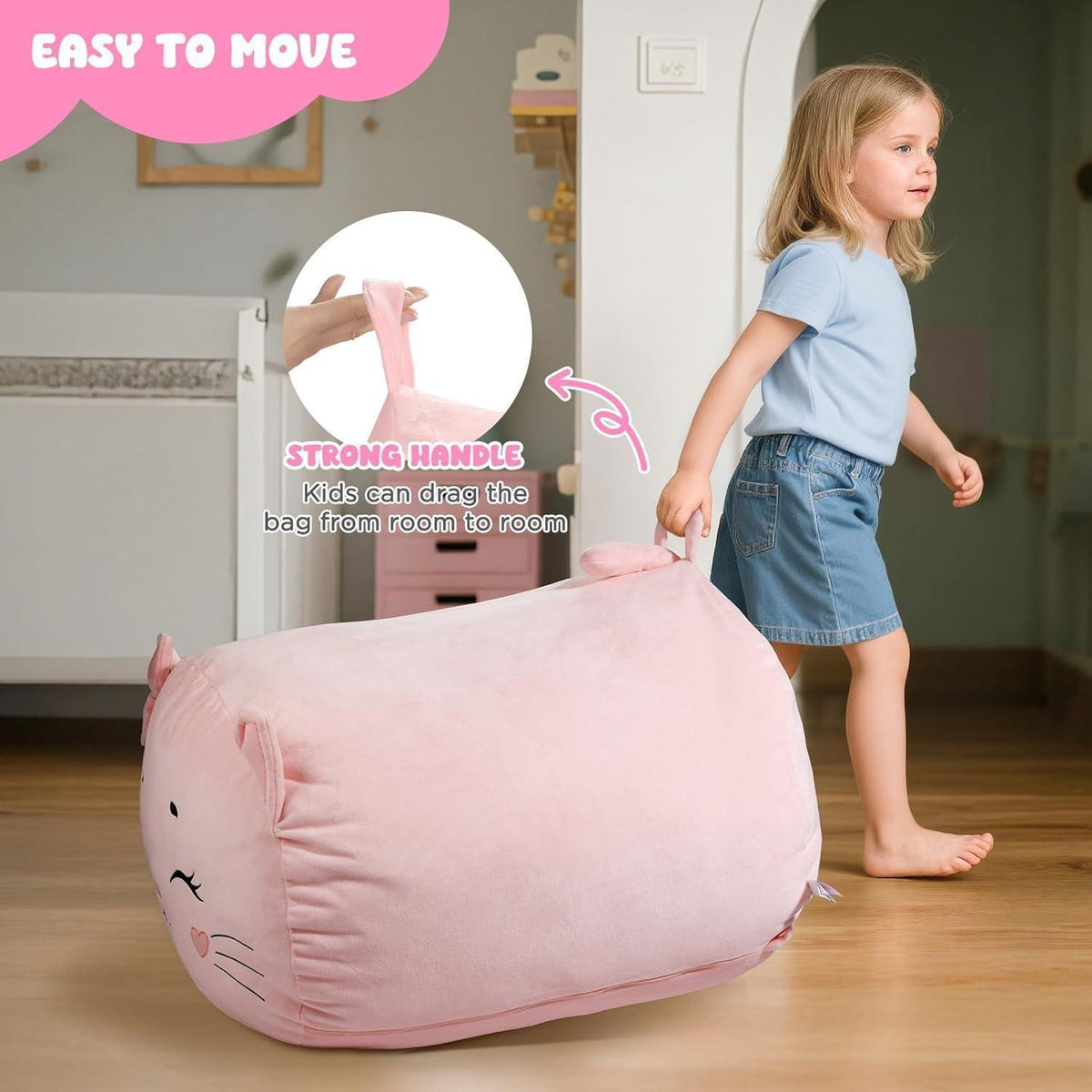 Kuscheltier Sitzsack Aufbewahrung Kätzchen 200L Kinderzimmer XXL