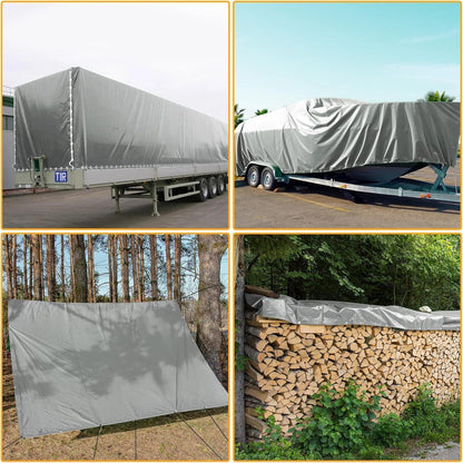 Abdeckplane Grau 2x2m – Wasserdicht & Reißfest für LKW, Boot & Garten