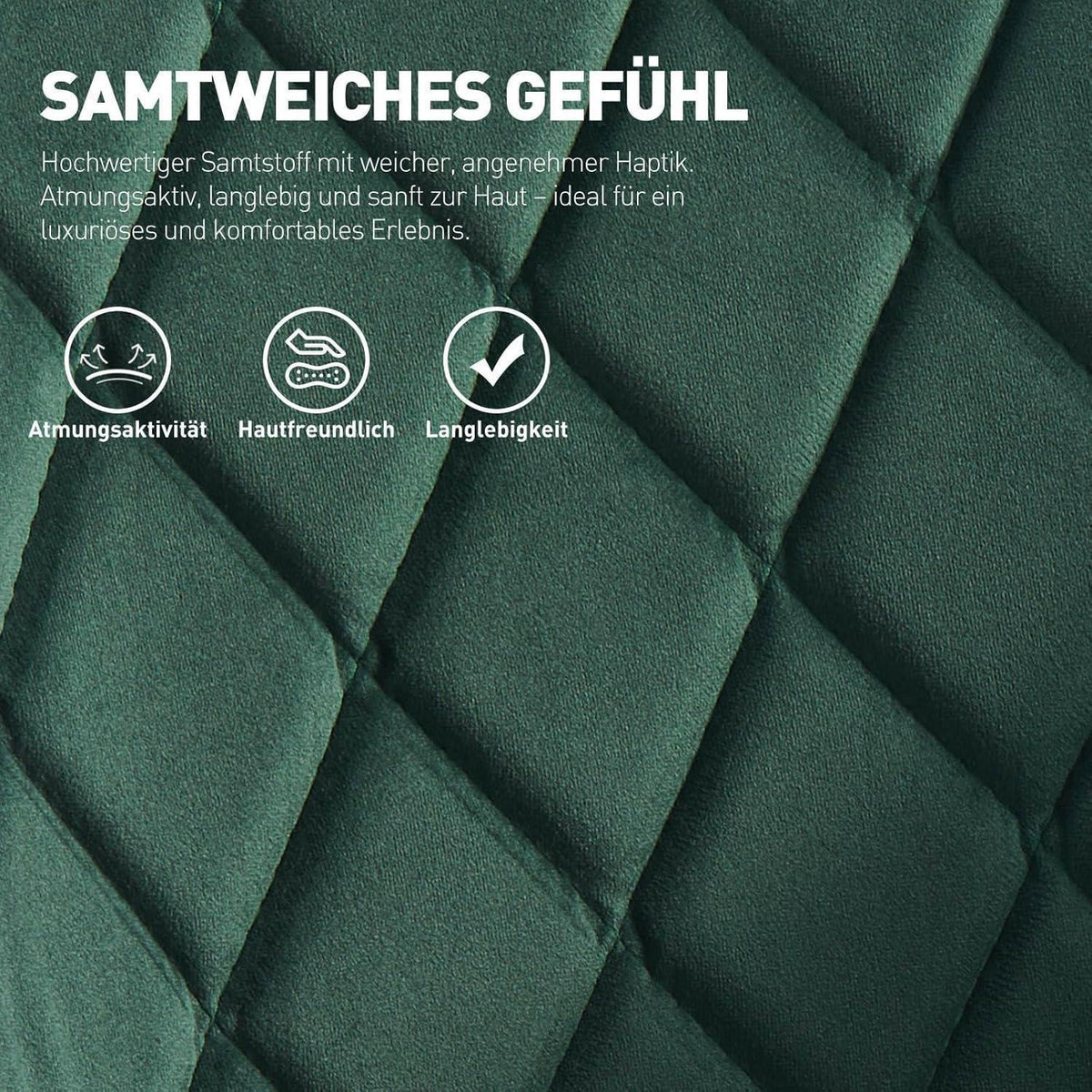 Drehbarer Samt Esszimmerstuhl mit Armlehne - 6er Set Grün