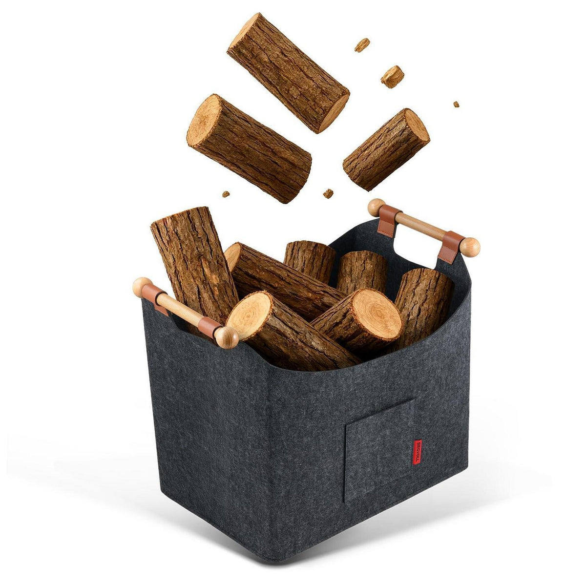 Holzkorb Filz für Kaminholz – Großer, robuster Aufbewahrungsbehälter