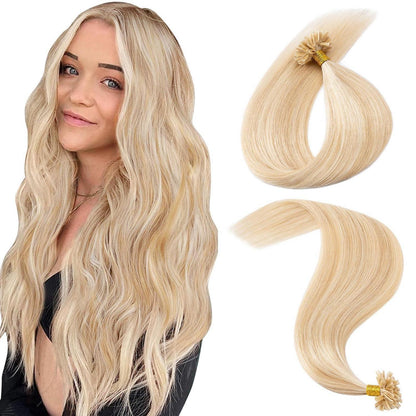 Echthaar Extensions Bondings 55 cm #18P613 Ascheblond
