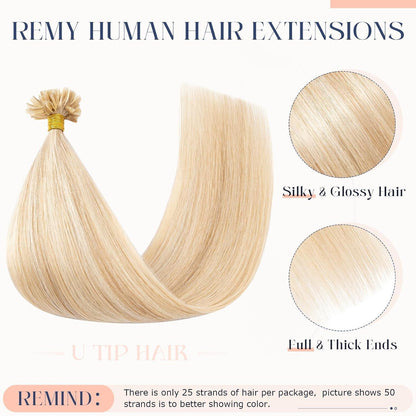 Echthaar Extensions Bondings 55 cm #18P613 Ascheblond