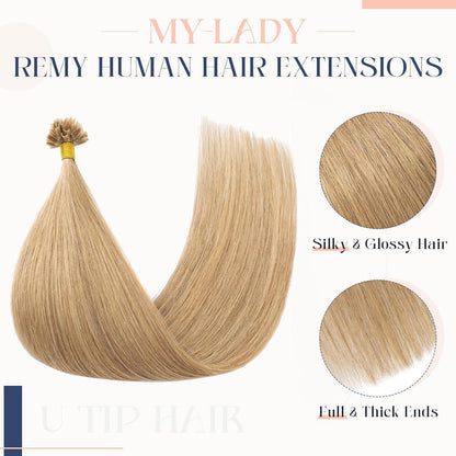 Echthaar Extensions Bondings #27 Dunkelblond 35cm - Remy U-Tip