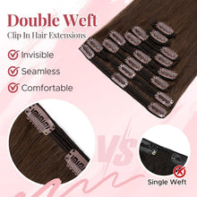 Clip-In Haarverlängerung Echthaar – Schokoladenbraun 40cm