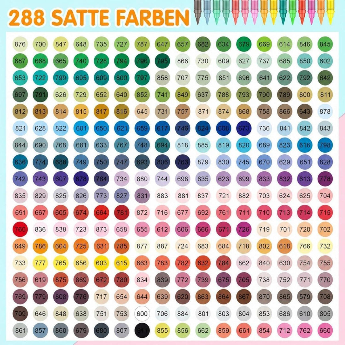 288 Acrylstifte Set Wasserfest für Stein, Holz & Co.