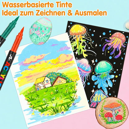 288 Acrylstifte Set Wasserfest für Stein, Holz & Co.