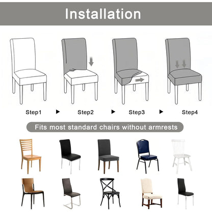 Stuhlhussen 6er Set Schwingstuhl Universal – Schwarz
