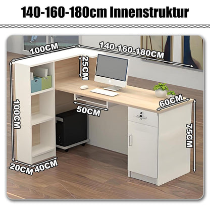 Rezeptionstheke Holz mit Stauraum – 160x60x100cm Weiß