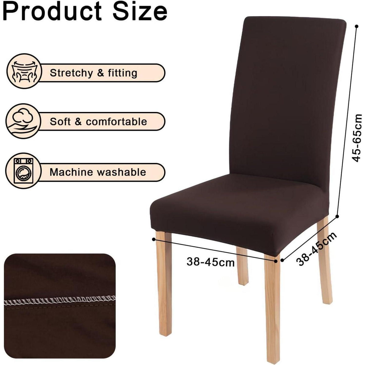 Stuhlhussen 4er Set Schwingstuhl Universal – Dunkelbraun