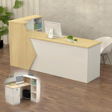 Rezeptionstheke Holz mit Stauraum – 100–300 cm, Weiß