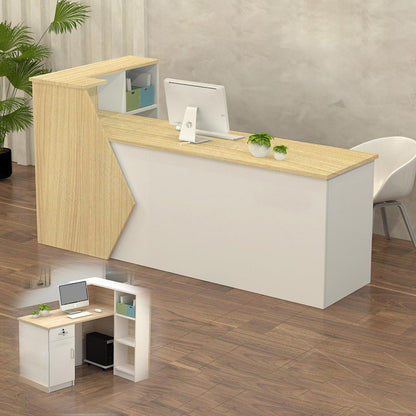 Rezeptionstheke Holz mit Stauraum – 120x60x100cm