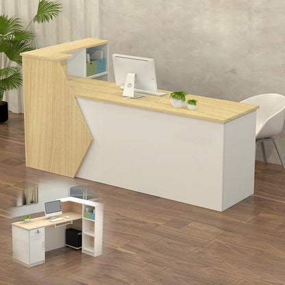 Rezeptionstheke Holz mit Stauraum – 140x60x100cm