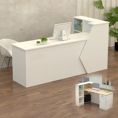 Rezeptionstheke Holz mit Stauraum – 150x60x100cm Weiß
