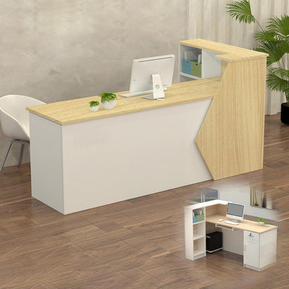 Rezeptionstheke Holz mit Stauraum – 160x60x100cm