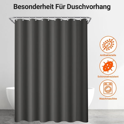 Duschvorhang Textil Dunkelgrau 80x200 cm mit beschwertem Saum