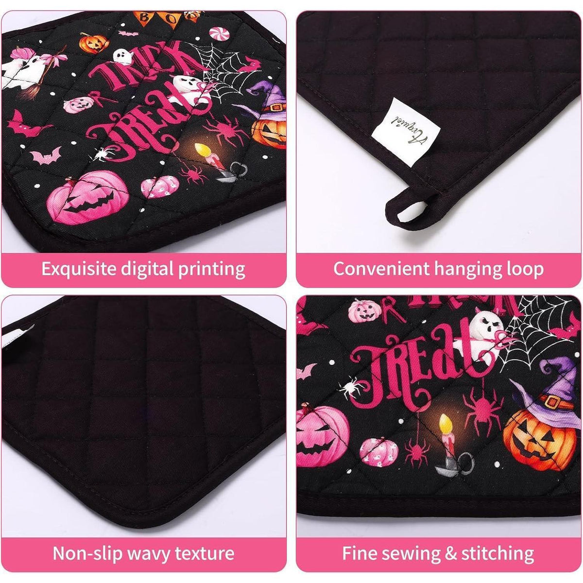 Halloween Ofenhandschuh & Topflappen-Set aus Baumwolle
