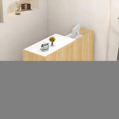 Rezeptionstheke Holz mit Stauraum – 160 cm, Weiß